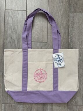 Trader Joe's Large Canvas Tote - Lavender